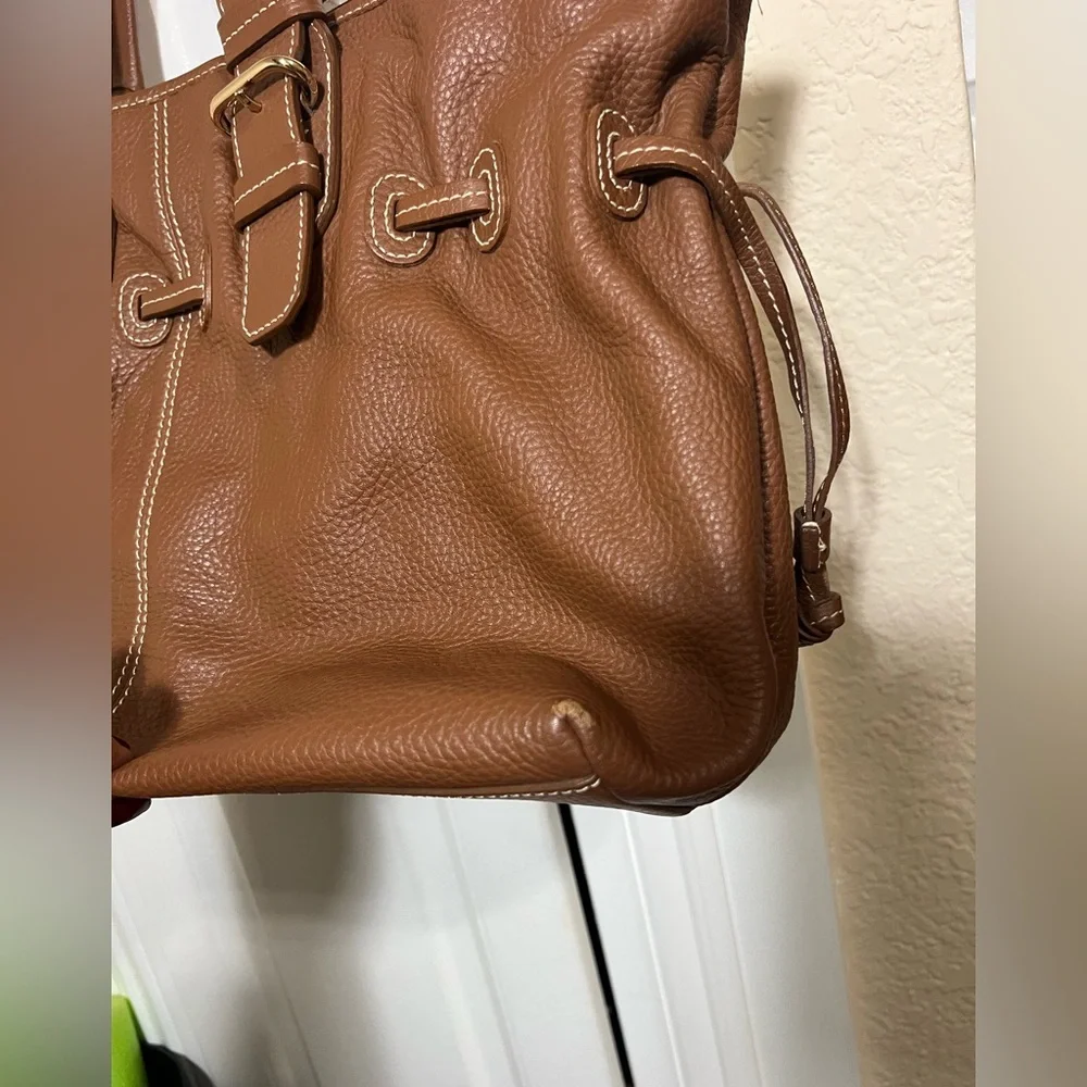 Dooney & Bourke Brown Pebbled Leather Tote Bag - Picture 3 of 8